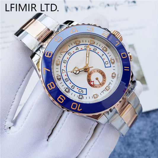 Super Clone Eta Business Steel Rubber Strap Men's Watch Classic Fashion Luminous Casual Personality Automatic Mechanical Watch