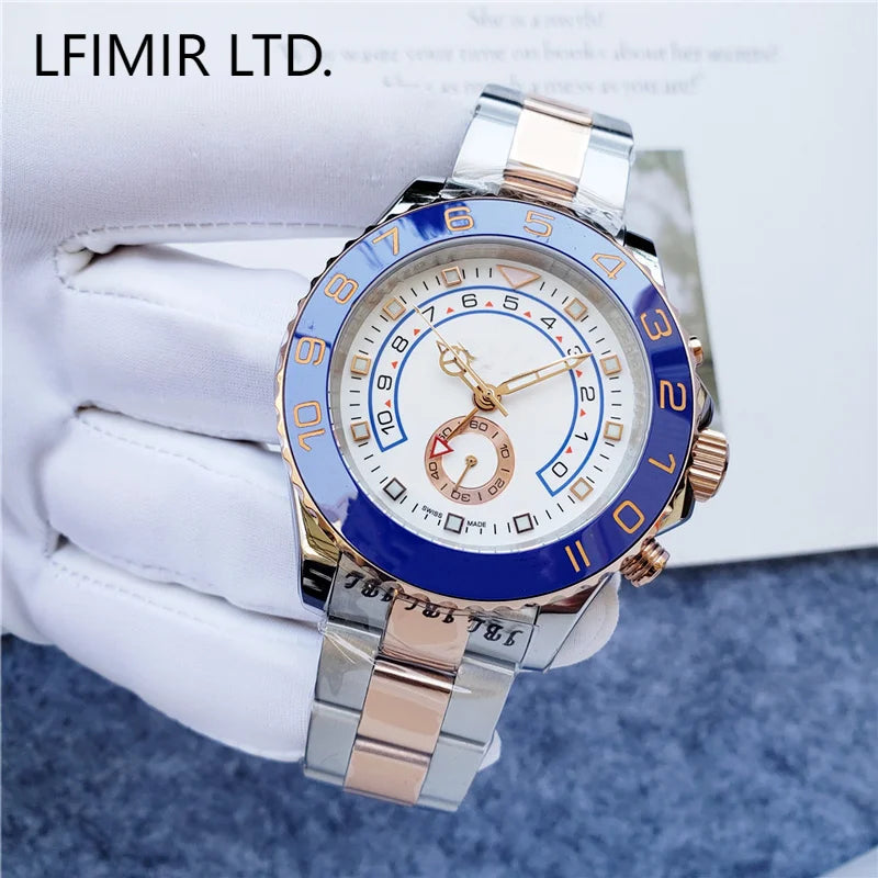 Super Clone Eta Business Steel Rubber Strap Men's Watch Classic Fashion Luminous Casual Personality Automatic Mechanical Watch