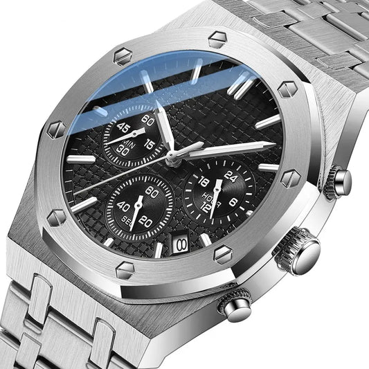 FREE SAMPLE Fashion Business Mens Watches Top Luxury Quartz Watch Men Stainless Steel Waterproof Wristwatch
